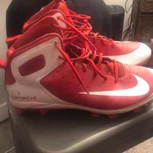 Nike huarache cleats red and white lightly used